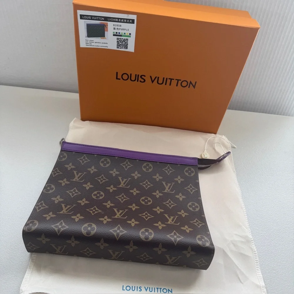Brown and purple clutch , new in box - Picture 3 of 6
